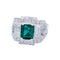 Bague 50 Bague Art Déco en platine, émeraude et diamants. 58 Facettes 32364