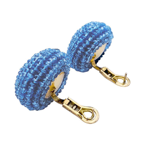 Boucles d'oreilles Boucles d'oreilles perles de saphirs tissés. 58 Facettes 32650
