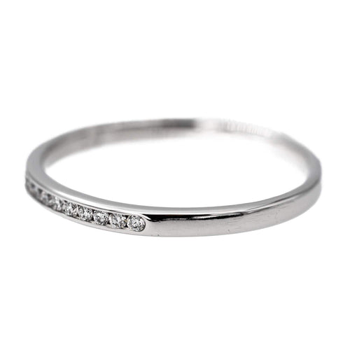 Bague 49.5 Bague Demi alliance Or blanc Diamant 58 Facettes 2739433CN