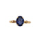 Bague Bague Belle époque or jaune verre bleu ovale 58 Facettes