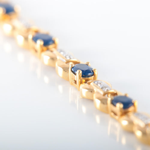 Bracelet BRACELET OR JAUNE 18K SAPHIRS ET DIAMANTS 58 Facettes LP 2142