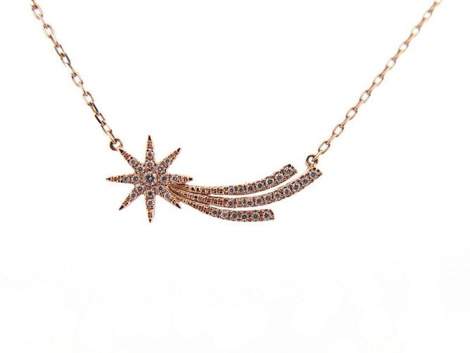 Collier collier DJULA etoile filante 40 a 43 cm en or rose 18k & diamants 58 Facettes 251960