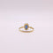 Bague Bague Belle époque or jaune verre bleu ovale 58 Facettes