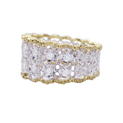 Bague 54 Bague M.Buccellati deux ors et diamants 58 Facettes 32466