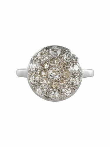 Bague 52 Bague ronde plate diamants taille ancienne 58 Facettes 19-289-55