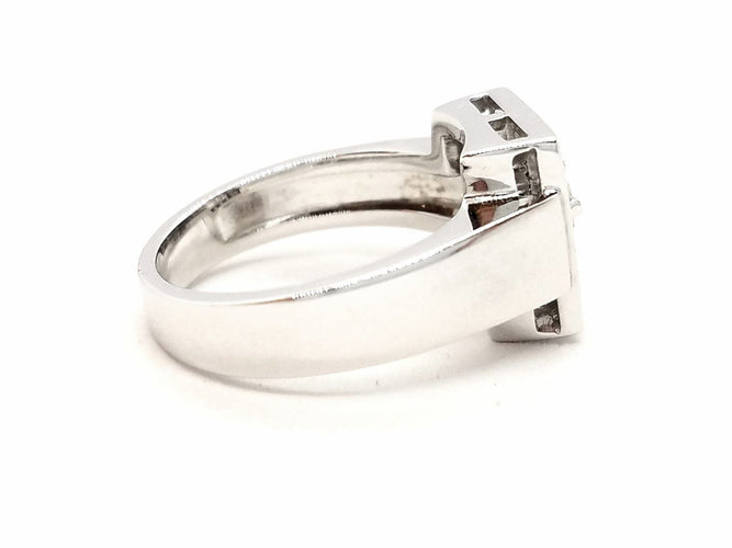 Bague 54 Bague Or blanc Diamant 58 Facettes 578817RV