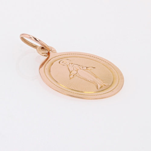 Pendentif Médaille ancienne de baptême or rose 58 Facettes 07-130