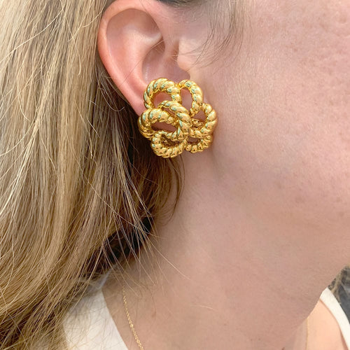 Boucles d'oreilles Boucles d'oreilles vintage O.J.Perrin, or jaune. 58 Facettes 31447