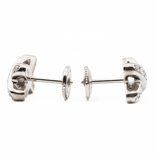 Boucles d'oreilles Chaumet Boucles d'oreilles Puces Liens Or blanc Diamant 58 Facettes 2432075CN