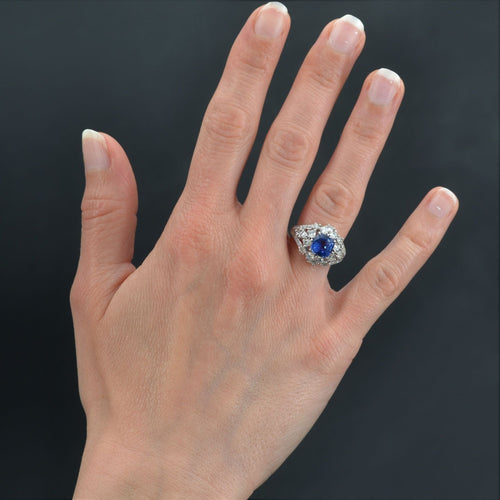 Bague 53 Bague saphir et diamants dôme 58 Facettes 22-234