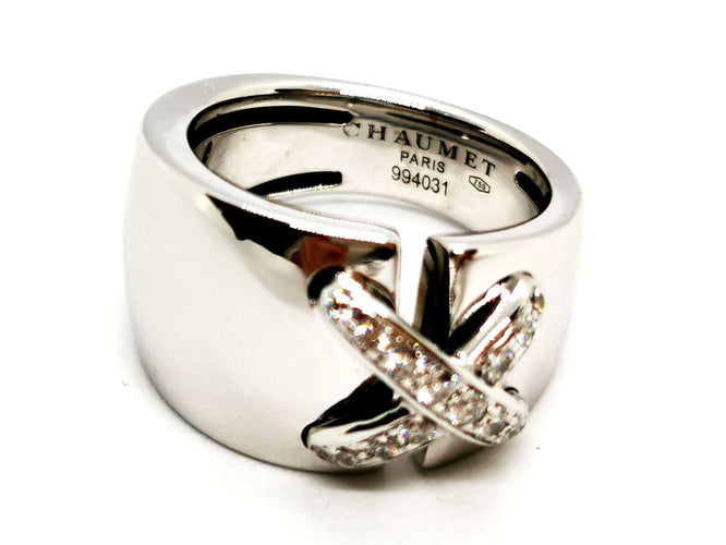 Bague 57 Chaumet Bague Lien Or blanc diamant 58 Facettes 1528719CN