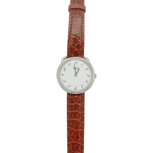 Montre Montre Hermès, "Arceau", acier, cuir. 58 Facettes 31974