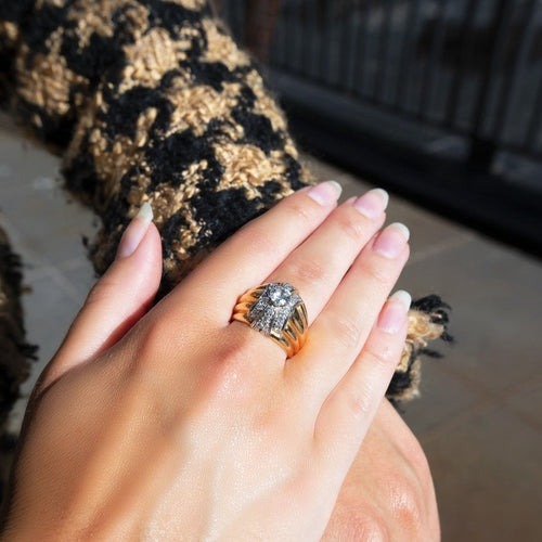 Bague 51 Bague Godronnée or jaune diamants 58 Facettes 61E00304