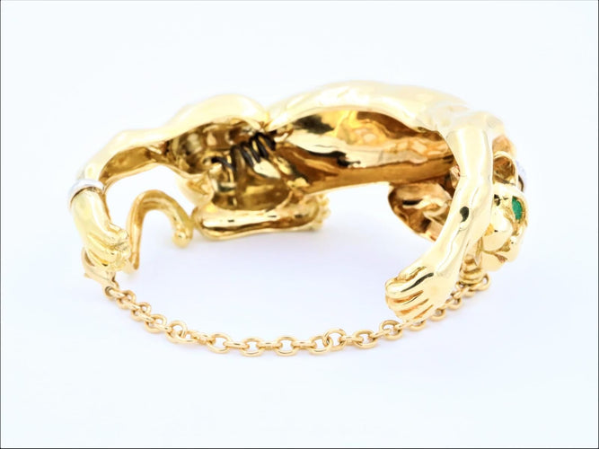 Bracelet Bracelet Panthère Or jaune Emeraude 58 Facettes 1480604CN