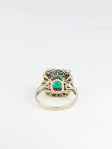 Bague Bague marguerite émeraude, diamants 58 Facettes 381