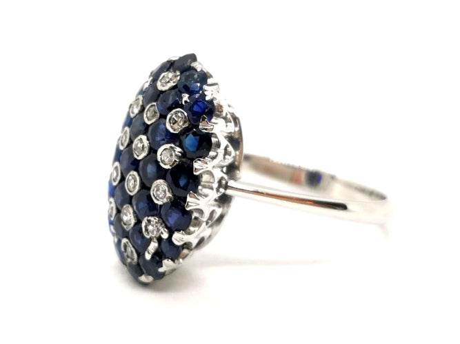 Bague 57 Bague Vintage Or blanc Saphir 58 Facettes 1141002CD