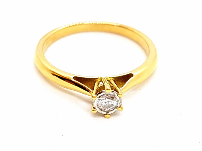 Bague 53 Bague Solitaire Or jaune Diamant 58 Facettes 06338CD