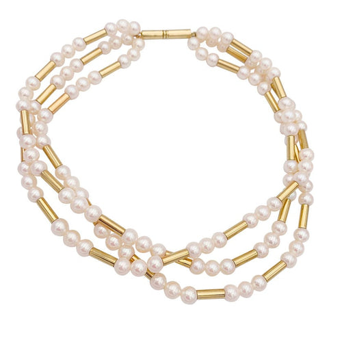 Collier Collier Poiray, "Fuseau", or jaune, perles. 58 Facettes 32884