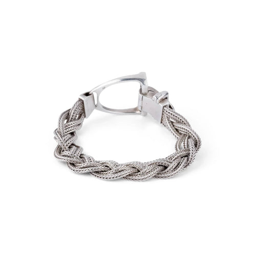 Bracelet HERMES - Bracelet Argent "Etrier" 58 Facettes 1