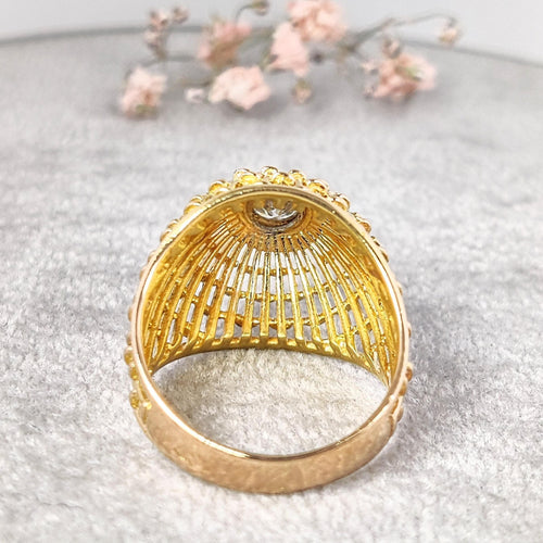 Bague Bague ajourée en or jaune et diamant 58 Facettes 14895