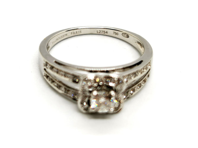 Bague 51 Mauboussin Bague Solitaire Chance of love Or blanc Diamant 58 Facettes 1220714CD