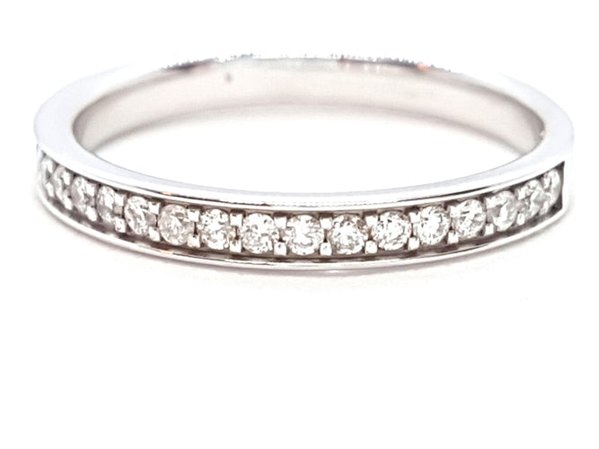 Bague 54 Bague Alliance Or blanc Diamant 58 Facettes 06350CD
