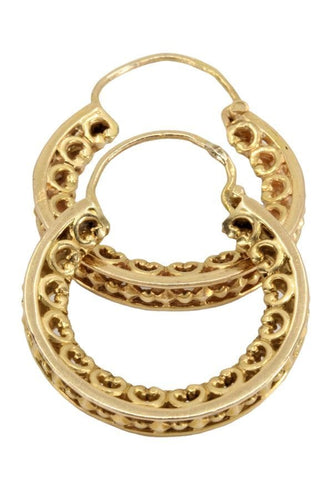 Boucles d'oreilles CRÉOLES ANCIENNES AJOURÉES 58 Facettes 050071