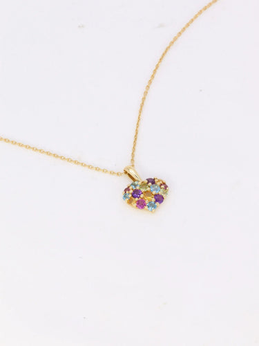 Pendentif Pendentif vintage cœur or pavé de pierres fines 58 Facettes 927