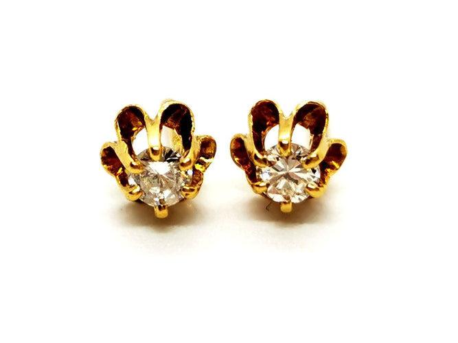 Boucles d'oreilles Boucles d'oreilles Puces Or jaune Diamant 58 Facettes 1468110CN