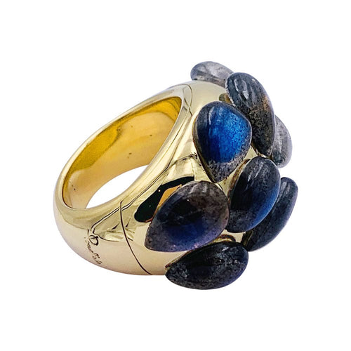 Bague 52 Bague Pomellato, Rugiada, or jaune, labradorites. 58 Facettes 32470