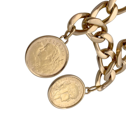 Bracelet Bracelet breloques pièces de monnaie et sceau. 58 Facettes 32210