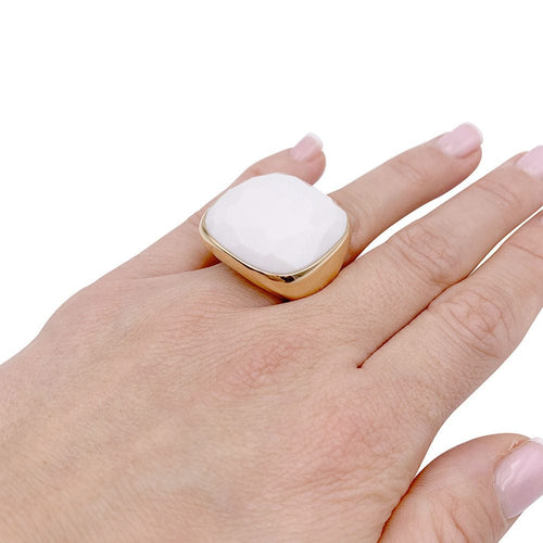 Bague 53 Bague Pomellato, "Victoria", or rose, cacholong. 58 Facettes 33222