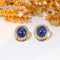 Boucles d'oreilles Boucles d’oreilles ovales en or jaune et Saphirs étoilés 58 Facettes