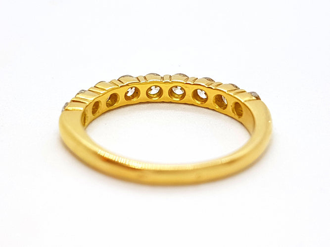 Bague 56 Bague Demie alliance Or jaune Diamant 58 Facettes 06359CD