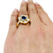 Bague 55 Bague fleur en or jaune, saphir et diamants. 58 Facettes 30884