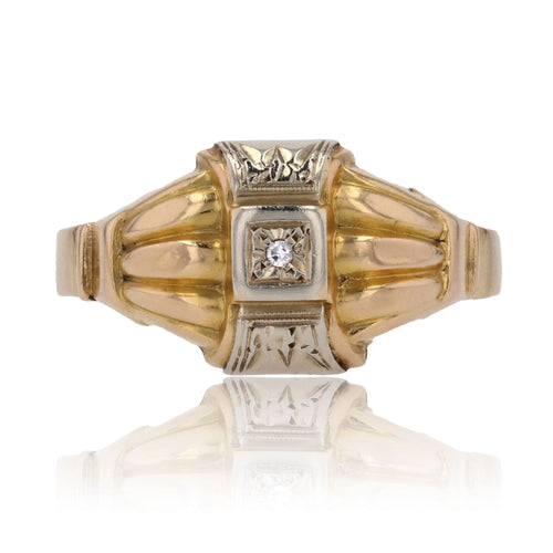 Bague 65 Bague 2 ors diamant motifs géométriques 58 Facettes CV6