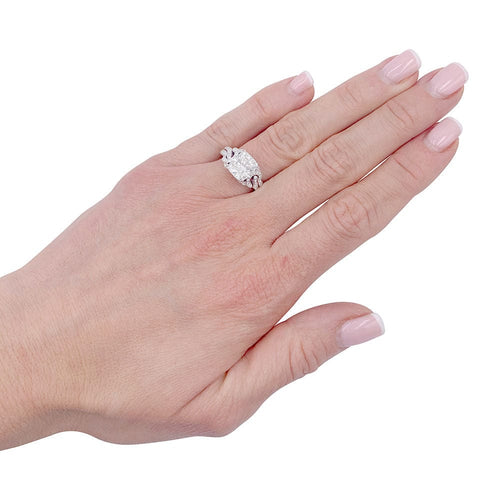 Bague 53 Bague Mauboussin, "Subtil Message", or blanc, diamant coussin. 58 Facettes 32510