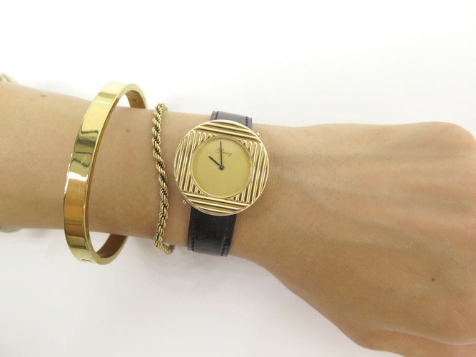 Montre montre POIRAY ma premiere ronde 30 mm en or jaune 18k & acier quartz 58 Facettes 253326