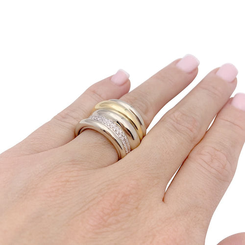 Bague 52 Bague Pomellato, "Tubolare", deux ors et diamants. 58 Facettes 33525