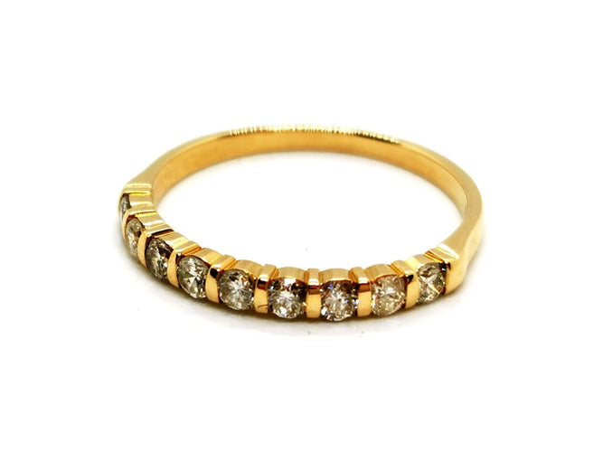 Bague 54 Bague Demie alliance Or jaune Diamant 58 Facettes 1089904CD