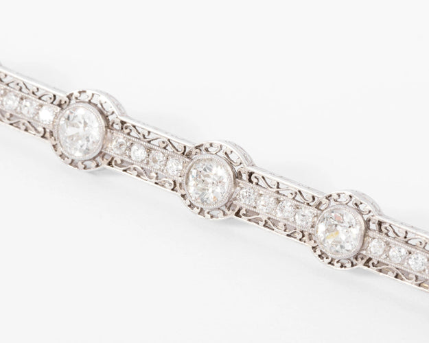 Broche Broche en platine et diamants - époque Art Déco 58 Facettes