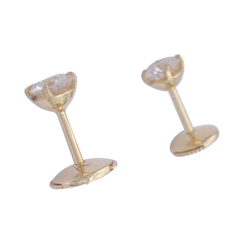 Boucles d'oreilles Puces d'oreilles en or jaune, diamants. 58 Facettes 31965