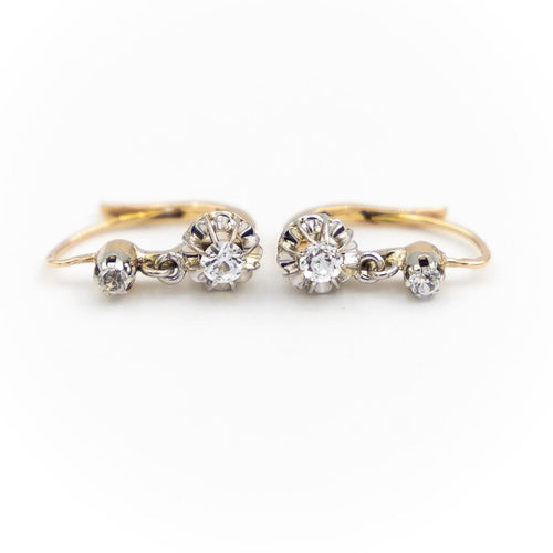 Boucles d'oreilles Boucles d'oreilles Dormeuses Or jaune Diamant 58 Facettes 1969298CN