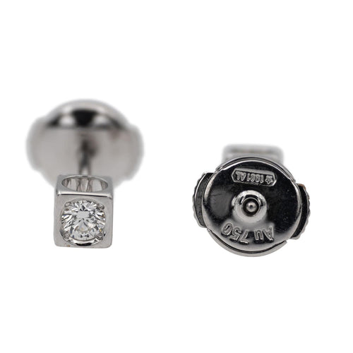 Boucles d'oreilles Dinh Van Boucles d'oreilles Puces Le Cube Or blanc Diamant 58 Facettes 2921979RV