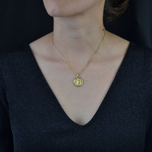 Pendentif Médaille signe astrologique verseau 58 Facettes 16-214