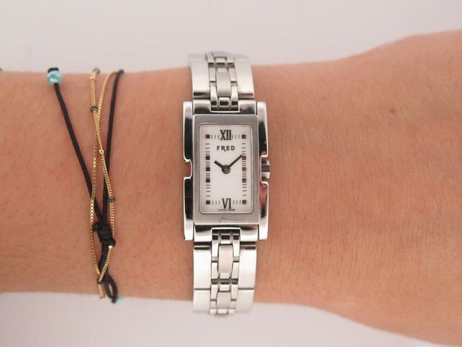 Montre montre FRED 28 mm quartz en acier palladie palladium 58 Facettes 257863