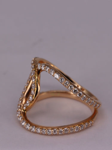 Bague 54 Bague diamant double knott or jaune 58 Facettes P14