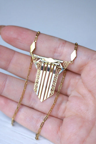 Collier Collier Art Déco deux ors, Circa 1930 58 Facettes