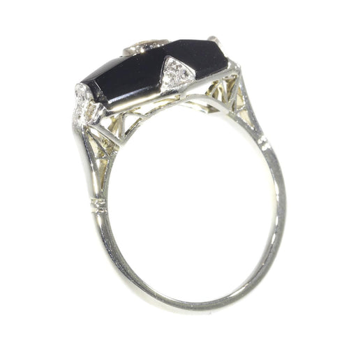 Bague 54 Bague Art Déco diamant et onyx 58 Facettes 19324-0206