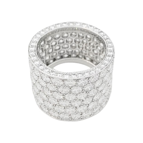 Bague 51 Bague bandeau en or blanc et diamants. 58 Facettes 31346